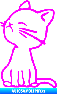 Samolepka Kočka 016 levá Fluorescentní růžová