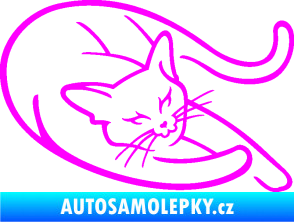 Samolepka Kočka 022 pravá Fluorescentní růžová