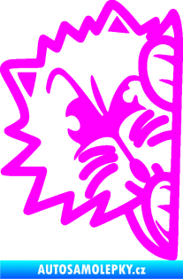 Samolepka Kočka 026 levá kuk Fluorescentní růžová