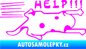 Samolepka Kočka Help samolepka na bok  Fluorescentní růžová