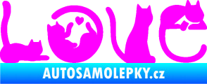 Samolepka Kočky love Fluorescentní růžová