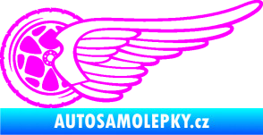 Samolepka Kolo s křídlem levá Fluorescentní růžová