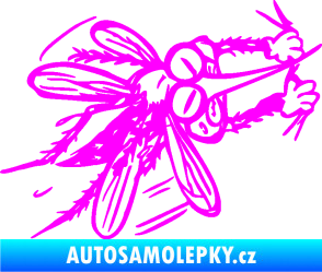 Samolepka Komár 002 pravá Fluorescentní růžová