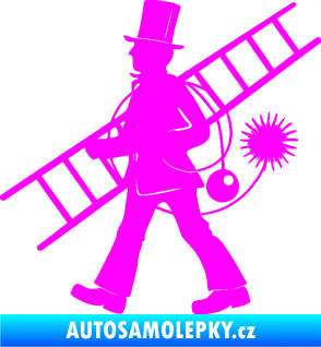 Samolepka Kominík 001 levá Fluorescentní růžová