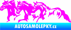 Samolepka Koníci 004 levá stádo Fluorescentní růžová