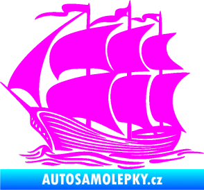 Samolepka Koráb 002 levá Fluorescentní růžová