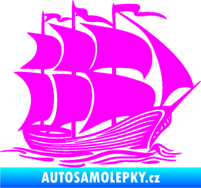 Samolepka Koráb 002 pravá Fluorescentní růžová