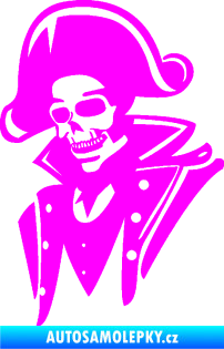 Samolepka Kostra pirát levá Fluorescentní růžová