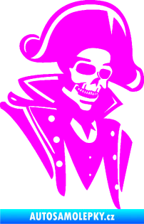 Samolepka Kostra pirát pravá Fluorescentní růžová