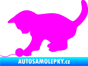 Samolepka Koťátko 001 levá Fluorescentní růžová