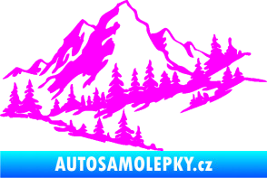 Samolepka Krajina hory 007 pravá Fluorescentní růžová