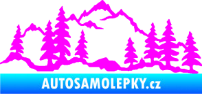 Samolepka Krajina hory 033 levá Fluorescentní růžová