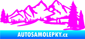Samolepka Krajina hory 038 pravá Fluorescentní růžová