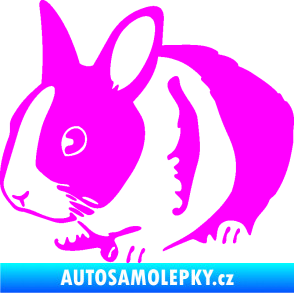 Samolepka Králík 002 levá zakrslý králíček Fluorescentní růžová