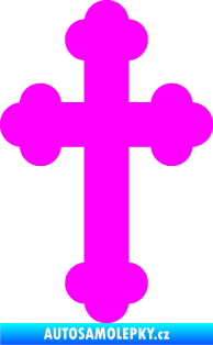 Samolepka Křesťanský kříž 001 Fluorescentní růžová