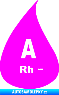 Samolepka Krevní skupina A Rh- kapka Fluorescentní růžová