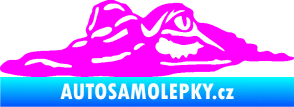 Samolepka Krokodýl 003 levá hlava na hladině Fluorescentní růžová