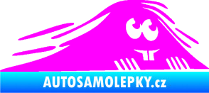 Samolepka Kuk 004 pravá zubatý šmíráček Fluorescentní růžová