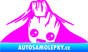 Samolepka Kuk 007 pravá Groot vykukuje Fluorescentní růžová