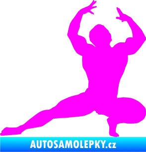 Samolepka Kulturista 009 levá Fluorescentní růžová