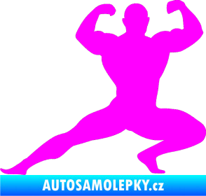 Samolepka Kulturista 015 levá Fluorescentní růžová
