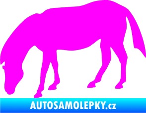 Samolepka Kůň 006 levá na pastvě Fluorescentní růžová