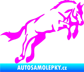 Samolepka Kůň 025 pravá skok Fluorescentní růžová