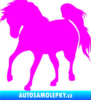 Samolepka Kůň 032 levá Fluorescentní růžová
