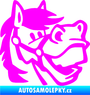Samolepka Kůň 041 pravá veselý  Fluorescentní růžová