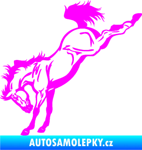 Samolepka Kůň 052 levá vykopává zadní nohy Fluorescentní růžová