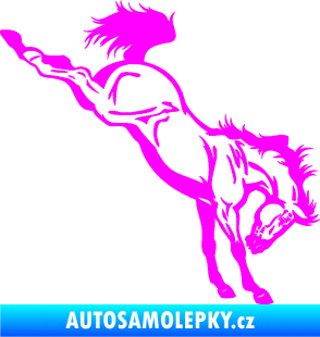 Samolepka Kůň 052 pravá vykopává zadní nohy Fluorescentní růžová