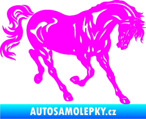Samolepka Kůň 056 pravá Fluorescentní růžová