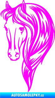 Samolepka Kůň 064 levá s hřívou Fluorescentní růžová