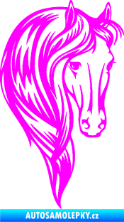 Samolepka Kůň 064 pravá s hřívou Fluorescentní růžová