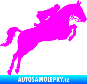 Samolepka Kůň 076 pravá parkur Fluorescentní růžová