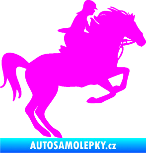 Samolepka Kůň 091 pravá skok Fluorescentní růžová