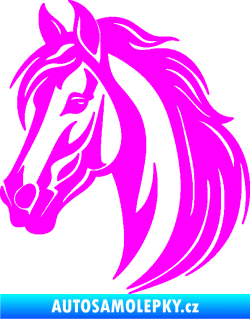 Samolepka Kůň 102 levá hlava Fluorescentní růžová