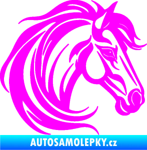 Samolepka Kůň 103 pravá hlava Fluorescentní růžová