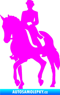 Samolepka Kůň drezura levá Fluorescentní růžová