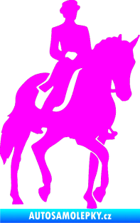 Samolepka Kůň drezura pravá Fluorescentní růžová