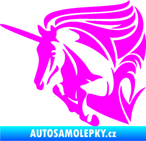 Samolepka Kůň jednorožec 001 levá Fluorescentní růžová