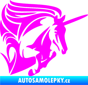 Samolepka Kůň jednorožec 001 pravá Fluorescentní růžová