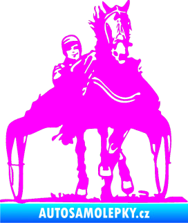 Samolepka Kůň klusák pravá Fluorescentní růžová