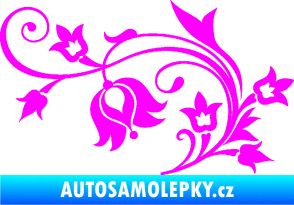 Samolepka Květina dekor 002 levá Fluorescentní růžová