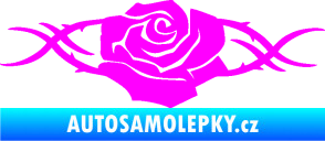 Samolepka Květina dekor 020 levá růže s trny Fluorescentní růžová