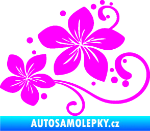 Samolepka Květina dekor 035 levá Fluorescentní růžová