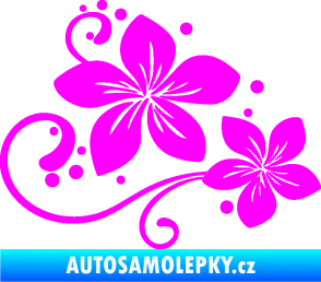 Samolepka Květina dekor 035 pravá Fluorescentní růžová