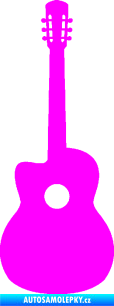 Samolepka Kytara akustická Fluorescentní růžová