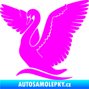 Samolepka Labuť 004 levá Fluorescentní růžová