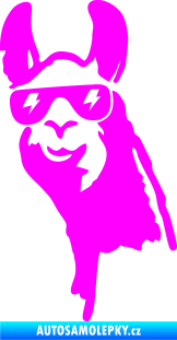 Samolepka Lama 003 levá Fluorescentní růžová